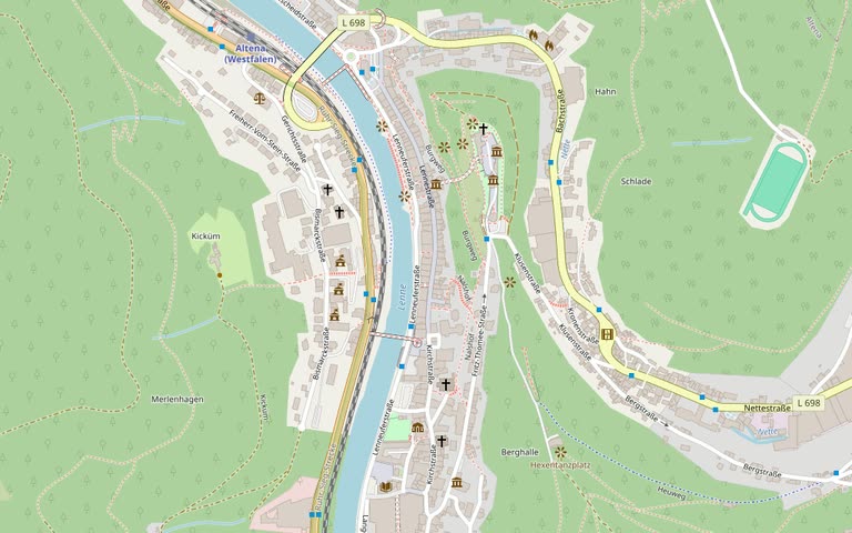 Kartenausschnitt Altena